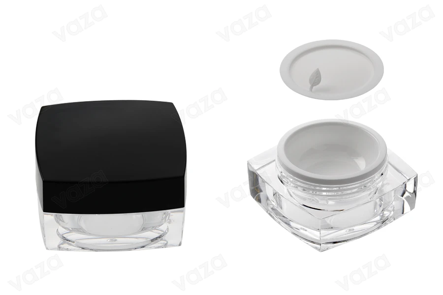 Luxus, Acryl- Cremedose mit schwarzem Deckel 15 ml-bildgruppe