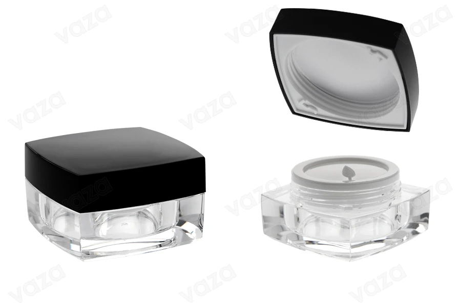 Luxus, Acryl- Cremedose mit schwarzem Deckel 15 ml-bildgruppe