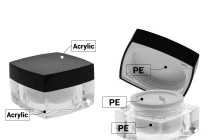 Βάζο πολυτελείας τετράγωνο για κρέμα 30 ml, ακρυλικό με μαύρο καπάκι, με εσωτερικό παρέμβυσμα στο καπάκι και πλαστικό στο βάζο Βάζο πολυτελείας τετράγωνο για κρέμα 30 ml, ακρυλικό με μαύρο καπάκι, με εσωτερικό παρέμβυσμα στο καπάκι και πλαστικό στο βάζο