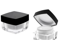 Βάζο πολυτελείας τετράγωνο για κρέμα 50 ml, ακρυλικό με μαύρο καπάκι, με εσωτερικό παρέμβυσμα στο καπάκι και πλαστικό στο βάζο Βάζο πολυτελείας τετράγωνο για κρέμα 50 ml, ακρυλικό με μαύρο καπάκι, με εσωτερικό παρέμβυσμα στο καπάκι και πλαστικό στο βάζο