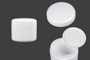 Plastic jar 100 ml white with plastic gasket-1