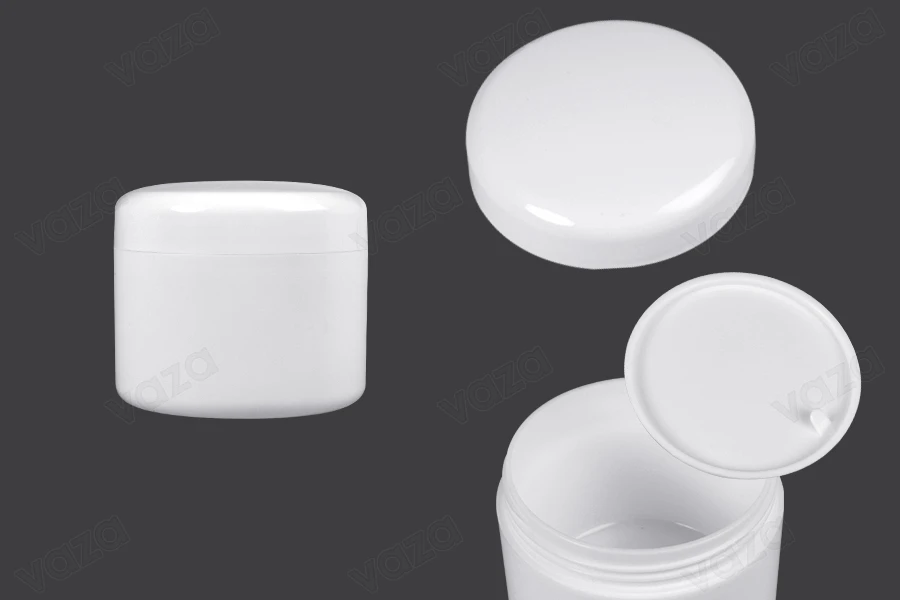 Plastic jar 100ml white with plastic gasket-produktbild