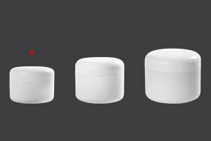 Vasetto bianco in plastica da 100 ml, a doppio fondo con tappo in plastica.-5