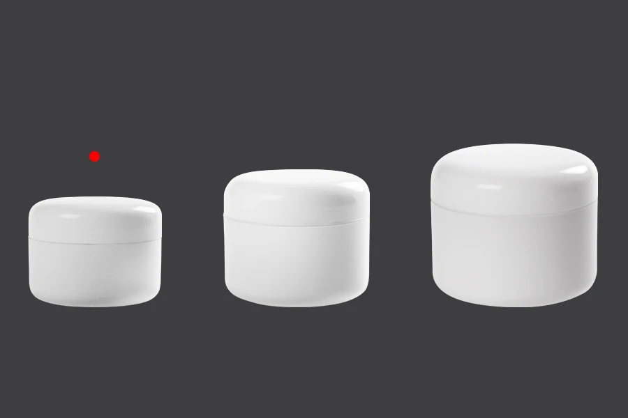 White 100ml double wall plastic cream jar with sealing disc