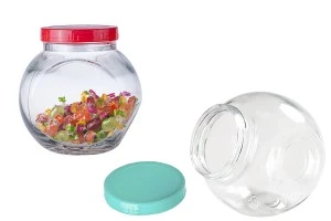 Βάζο γυάλινο 2200 ml που πλαγιάζει για μπαχαρικά ή καραμέλες με καπάκι-1