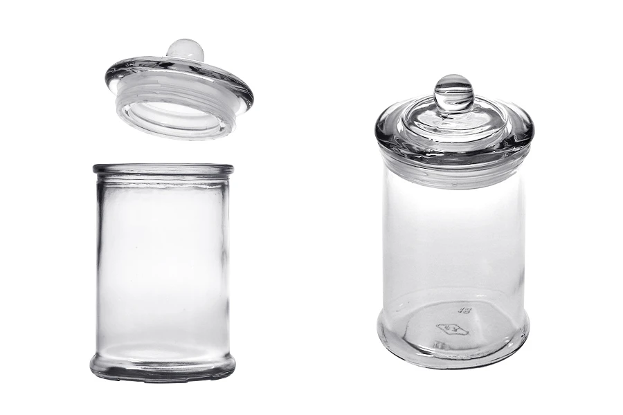 Γυάλινη μικρή γυάλα 330ml με γυάλινο καπάκι και με αεροστεγές κλείσιμο Γυάλινη μικρή γυάλα 330ml με γυάλινο καπάκι και με αεροστεγές κλείσιμο