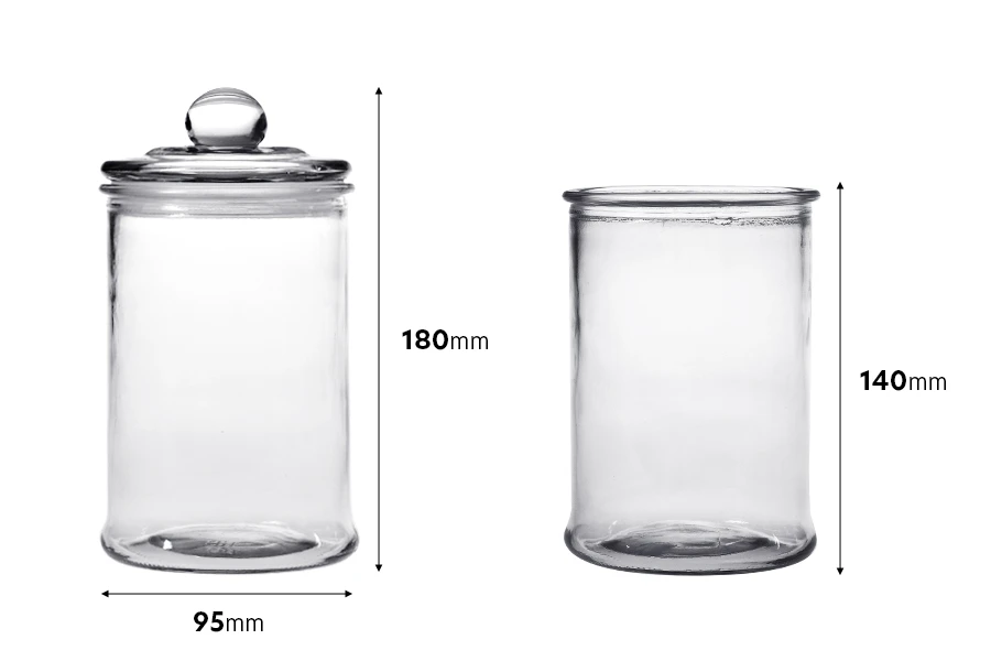 700ml large glass jar with airtight glass cap in size 190x100mm 700ml large glass jar with airtight glass cap in size 190x100mm