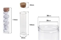 Éprouvette en verre avec liège pour bonbonnière Tubes en verre avec bouchon pour mariage - baptême Éprouvette en verre avec liège pour bonbonnière Tubes en verre avec bouchon pour mariage - baptême