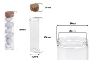 Éprouvette en verre avec liège pour bonbonnière Tubes en verre avec bouchon pour mariage - baptême-2