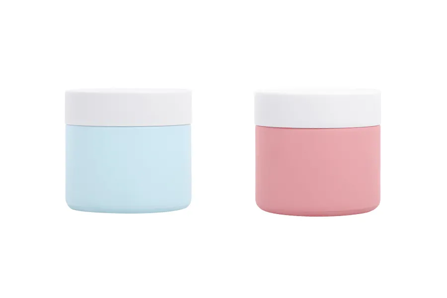 Barattolo in vetro colorato da 60 ml con disco di chiusura in plastica e guarnizione in EPE inserita nel tappo Barattolo in vetro colorato da 60 ml con disco di chiusura in plastica e guarnizione in EPE inserita nel tappo