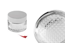 Βαζάκι γυάλινο για κρέμα 50 ml με ασημί καπάκι αλουμινίου, εσωτερικό παρέμβυσμα στο καπάκι και πλαστικό στο βάζο Βαζάκι γυάλινο για κρέμα 50 ml με ασημί καπάκι αλουμινίου, εσωτερικό παρέμβυσμα στο καπάκι και πλαστικό στο βάζο