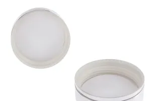 Βαζάκι στρόγγυλο για κρέμα 30 ml, γυάλινο με ασημί καπάκι αλουμινίου, εσωτερικό παρέμβυσμα στο καπάκι και πλαστικό στο βάζο-4