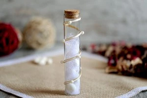 Faveurs de mariage ou de baptême sous la forme d'un tube en verre et avec bouchon en liège 30 x 150mm, avec un diamètre intérieur de la bouchée de 26mm, 80ml-7