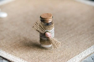 Tube de verre pour dragées de mariage - baptême avec liège naturel-6