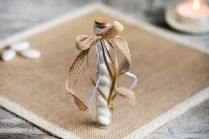 Tubes en verre avec bouchon pour mariage et baptême - 10 pièces-5