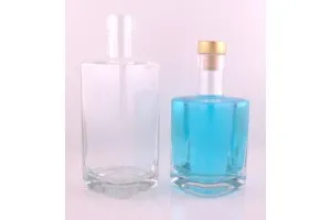 Stylish 500ml square glass bottle for olive oil and spirits-5