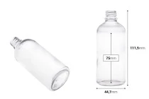 Γυάλινο μπουκαλάκι για αιθέρια έλαια 100 ml διάφανο με στόμιο PP18