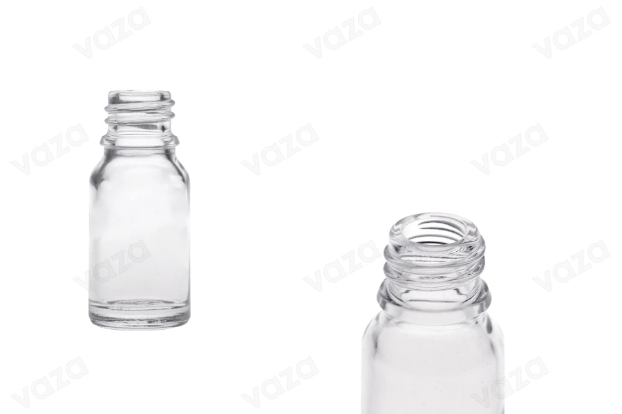 Γυάλινο μπουκαλάκι για αιθέρια έλαια 10 ml διάφανο με στόμιο PP18-εικόνα_προϊοντική