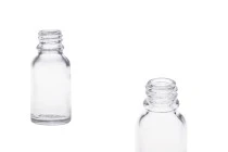 Γυάλινο μπουκαλάκι για αιθέρια έλαια 15 ml διάφανο με στόμιο PP18