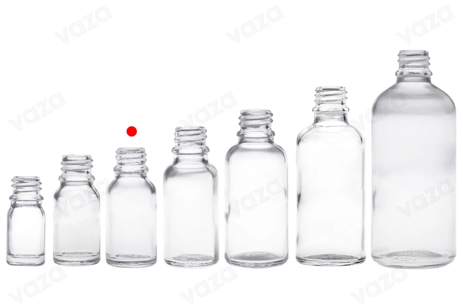 Clear 15ml glass bottle for essential oils with PP18 neck Clear 15ml glass bottle for essential oils with PP18 neck-image_group