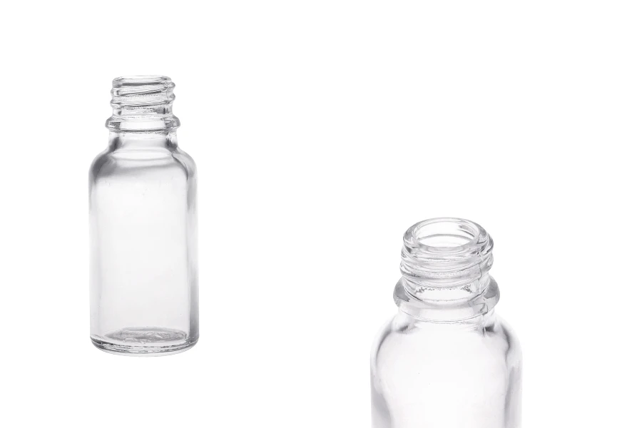 Γυάλινο μπουκαλάκι για αιθέρια έλαια 20 ml διάφανο με στόμιο PP18 Γυάλινο μπουκαλάκι για αιθέρια έλαια 20 ml διάφανο με στόμιο PP18