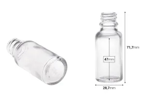Γυάλινο μπουκαλάκι για αιθέρια έλαια 20 ml διάφανο με στόμιο PP18-2