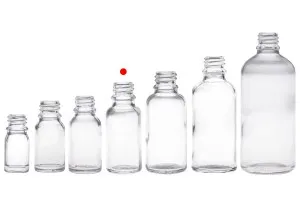 Γυάλινο μπουκαλάκι για αιθέρια έλαια 20 ml διάφανο με στόμιο PP18-6