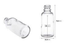 Γυάλινο μπουκαλάκι για αιθέρια έλαια 30 ml διάφανο με στόμιο PP18 Γυάλινο μπουκαλάκι για αιθέρια έλαια 30 ml διάφανο με στόμιο PP18
