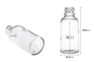 Transparent 30ml glass bottle for essential oils with PP18 mouth-2