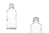 Γυάλινο μπουκαλάκι για αιθέρια έλαια 50 ml διάφανο με στόμιο PP18 Γυάλινο μπουκαλάκι για αιθέρια έλαια 50 ml διάφανο με στόμιο PP18