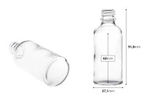 Γυάλινο μπουκαλάκι για αιθέρια έλαια 50 ml διάφανο με στόμιο PP18 Γυάλινο μπουκαλάκι για αιθέρια έλαια 50 ml διάφανο με στόμιο PP18