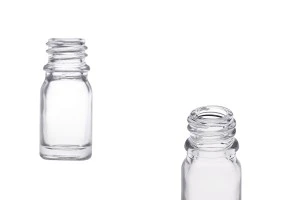 Γυάλινο μπουκαλάκι για αιθέρια έλαια 5 ml διάφανο με στόμιο PP18