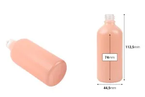 Bouteille en verre PP18 pour huiles essentielles 100 ml de couleur rose mate-2