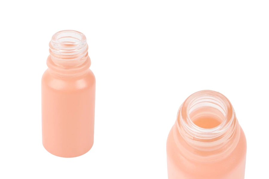 Γυάλινο μπουκαλάκι για αιθέρια έλαια 10 ml ροζ ματ με στόμιο PP18 Γυάλινο μπουκαλάκι για αιθέρια έλαια 10 ml ροζ ματ με στόμιο PP18