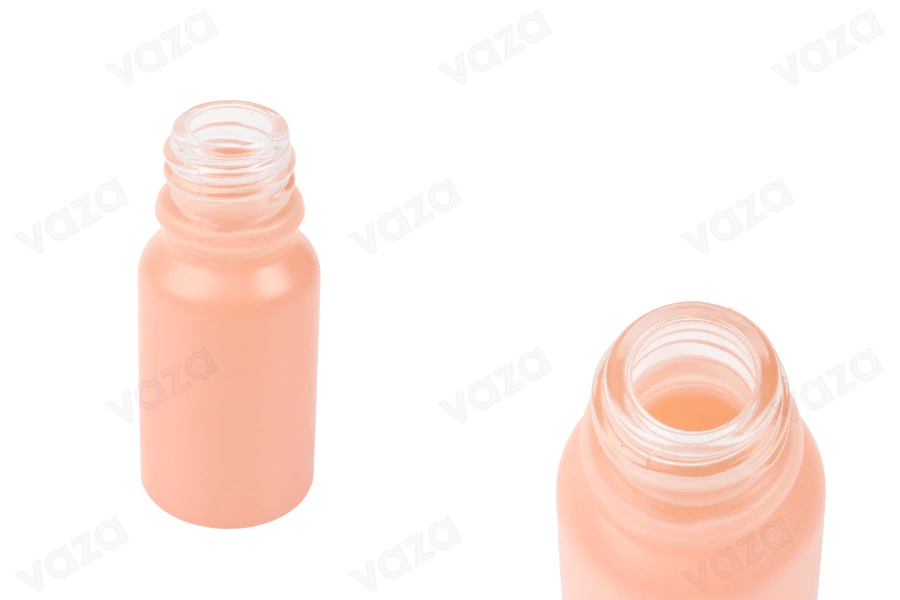 Glasflasche für ätherische Öle 10 ml rosa matt mit Ausguss PP18-produktbild