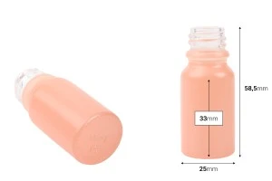Bouteille en verre PP18 pour huiles essentielles 10 ml de couleur rose mate-2