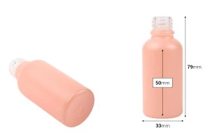 Flacon en verre pour huiles essentielles de 30 ml rose MAT avec bouche PP18-2