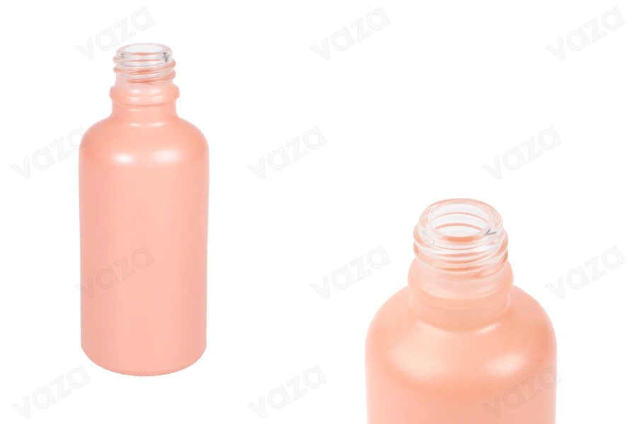 Γυάλινο μπουκαλάκι για αιθέρια έλαια 50 ml ροζ ματ με στόμιο PP18 Γυάλινο μπουκαλάκι για αιθέρια έλαια 50 ml ροζ ματ με στόμιο PP18-εικόνα_προϊοντική