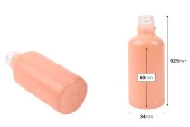 Γυάλινο μπουκαλάκι για αιθέρια έλαια 50 ml ροζ ματ με στόμιο PP18 Γυάλινο μπουκαλάκι για αιθέρια έλαια 50 ml ροζ ματ με στόμιο PP18