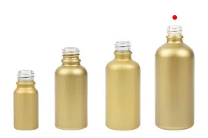 Bouteille en verre PP18 pour huiles essentielles 100 ml de couleur or mate-6