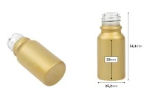 Γυάλινο μπουκαλάκι για αιθέρια έλαια 10 ml χρυσό ματ με στόμιο PP18 Γυάλινο μπουκαλάκι για αιθέρια έλαια 10 ml χρυσό ματ με στόμιο PP18