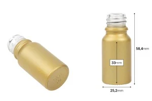 Bouteille en verre PP18 pour huiles essentielles 10 ml de couleur or mate-2