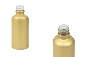 Γυάλινο μπουκαλάκι για αιθέρια έλαια 50 ml χρυσό ματ με στόμιο PP18