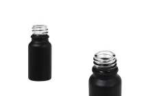 Γυάλινο μπουκαλάκι για αιθέρια έλαια 10 ml μαύρο αμμοβολής με στόμιο PP18