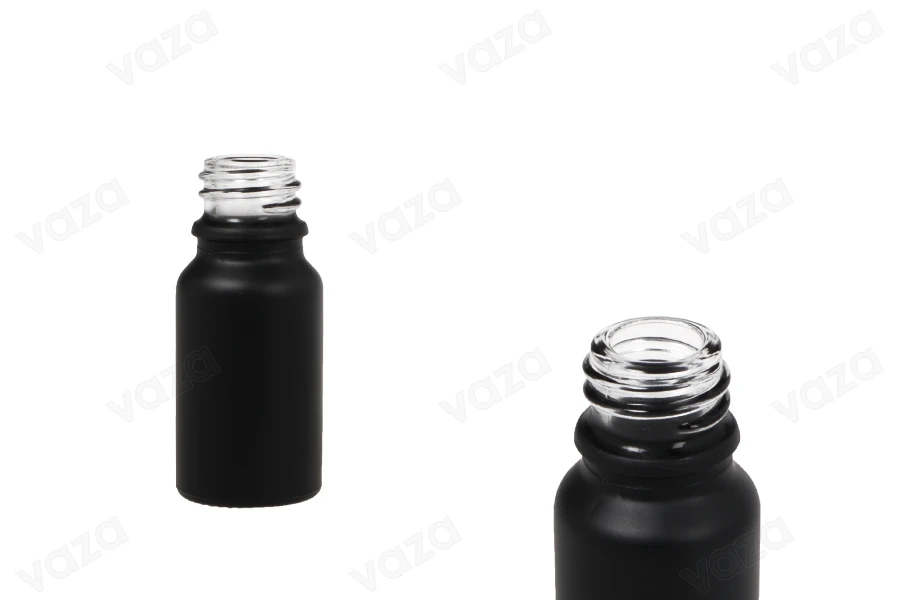 Γυάλινο μπουκαλάκι για αιθέρια έλαια 10 ml μαύρο αμμοβολής με στόμιο PP18 Γυάλινο μπουκαλάκι για αιθέρια έλαια 10 ml μαύρο αμμοβολής με στόμιο PP18-εικόνα_προϊοντική