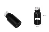 Γυάλινο μπουκαλάκι για αιθέρια έλαια 10 ml μαύρο αμμοβολής με στόμιο PP18