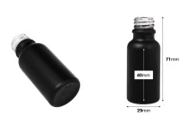 Γυάλινο μπουκαλάκι για αιθέρια έλαια 20 ml μαύρο αμμοβολής με στόμιο PP18 Γυάλινο μπουκαλάκι για αιθέρια έλαια 20 ml μαύρο αμμοβολής με στόμιο PP18