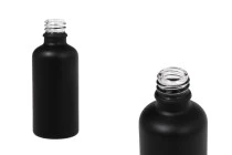 Γυάλινο μπουκαλάκι για αιθέρια έλαια 50 ml μαύρο αμμοβολής με στόμιο PP18 Γυάλινο μπουκαλάκι για αιθέρια έλαια 50 ml μαύρο αμμοβολής με στόμιο PP18