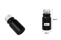 Γυάλινο μπουκαλάκι για αιθέρια έλαια 5 ml μαύρο αμμοβολής με στόμιο PP18 Γυάλινο μπουκαλάκι για αιθέρια έλαια 5 ml μαύρο αμμοβολής με στόμιο PP18