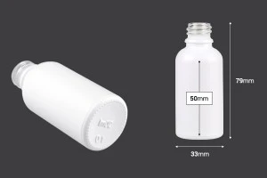 Γυάλινο μπουκαλάκι για αιθέρια έλαια 30 ml λευκό ματ με στόμιο PP18-2